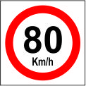  تابلوی "حداکثر سرعت 80 کیلومتر در ساعت" قطر 45 ورق گالوانیزه